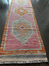 Load image into Gallery viewer, Vintage Pink and Orange Turkish Herki Runner Rug
