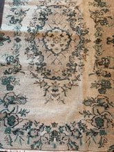 Load image into Gallery viewer, Vintage Turkish Tan and Teal Accent Rug
