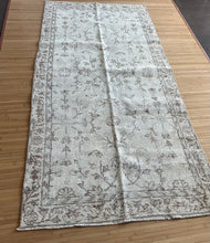 Load image into Gallery viewer, Vintage Turkish Faded Neutral and Green Runner Rug
