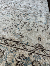 Load image into Gallery viewer, Vintage Turkish Ecru with Blue Runner Rug
