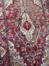 Load image into Gallery viewer, Vintage Maroon, Gray and Ecru Turkish Area Rug
