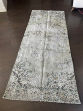 Load image into Gallery viewer, Vintage Turkish Faded Neutral Green and Yellow Runner Rug
