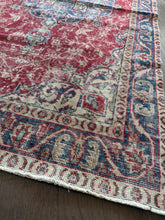 Load image into Gallery viewer, Vintage Turkish Navy, Crimson Accent Rug
