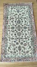 Load image into Gallery viewer, Vintage Turkish Ecru, Pink and Blue Floral Runner Rug
