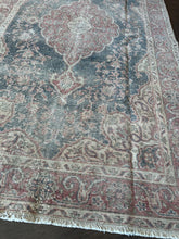 Load image into Gallery viewer, Vintage Faded Gray and Brick Turkish Accent Rug
