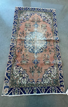 Load image into Gallery viewer, Vintage Turkish Salmon and Royal Runner Rug

