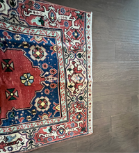 Load image into Gallery viewer, Vintage Turkish Brick and Navy Runner Rug
