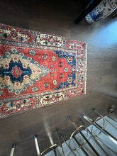 Load image into Gallery viewer, Vintage Turkish Brick and Navy Runner Rug
