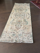 Load image into Gallery viewer, Vintage Turkish Tan, Green and Brown Runner Rug
