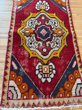 Load image into Gallery viewer, Vintage Turkish Red, Yellow and Blue Ruggie Rug
