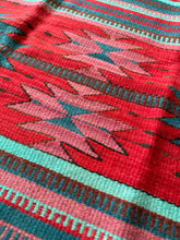 Load image into Gallery viewer, Vintage Turkish Red Aztec Look Kilim Accent Rug
