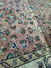 Load image into Gallery viewer, Vintage Turkish Mulberry and Teal Area Rug
