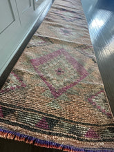 Load image into Gallery viewer, Vintage Turkish Ecru, Pink and Yellow Herki Runner Rug
