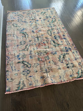 Load image into Gallery viewer, Vintage Turkish Blush and Blue Accent Rug
