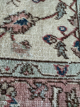 Load image into Gallery viewer, Vintage Turkish Ecru, Pink and Blue Floral Runner Rug
