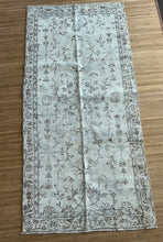 Load image into Gallery viewer, Vintage Turkish Faded Neutral and Green Runner Rug
