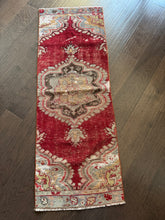 Load image into Gallery viewer, Vintage Turkish Maroon Mini Runner Rug
