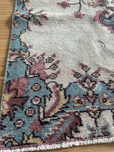 Load image into Gallery viewer, Vintage Turkish Ivory, Blue and Pink Runner Rug
