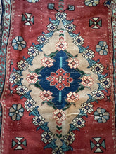 Load image into Gallery viewer, Vintage Turkish Brick and Navy Runner Rug
