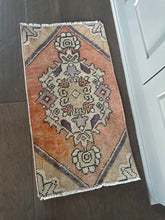 Load image into Gallery viewer, Vintage Turkish Salmon, Wheat and Blue Ruggie Rug
