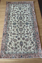 Load image into Gallery viewer, Vintage Turkish Ecru, Pink and Blue Floral Runner Rug
