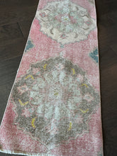 Load image into Gallery viewer, Vintage Faded Red Turkish Mini Runner Rug
