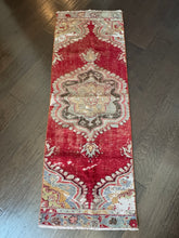 Load image into Gallery viewer, Vintage Turkish Maroon Mini Runner Rug

