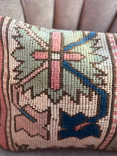Load image into Gallery viewer, Turkish Pink, Blue and Green Rug Pillow
