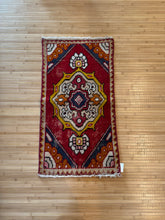 Load image into Gallery viewer, Vintage Turkish Red, Yellow and Blue Ruggie Rug
