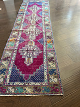 Load image into Gallery viewer, Vintage Turkish Purple and Magenta Runner Rug
