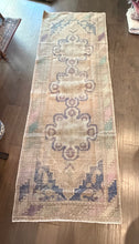 Load image into Gallery viewer, Vintage Turkish Faded Pink and Purple Runner Rug
