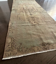 Load image into Gallery viewer, Vintage Turkish Ecru and Sage Runner rug
