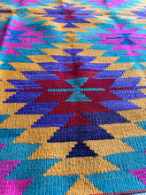 Load image into Gallery viewer, Vintage Turkish Bright Aztec Kilim Accent Rug
