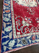 Load image into Gallery viewer, Vintage Turkish Red and Royal Accent Rug
