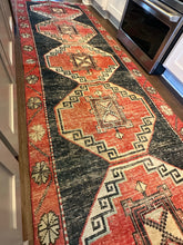 Load image into Gallery viewer, Vintage Turkish Red and Black Runner Rug
