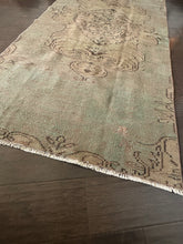 Load image into Gallery viewer, Vintage Turkish Ecru and Sage Runner rug
