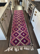 Load image into Gallery viewer, Vintage Turkish Kilim Pink and Purple Runner Rug
