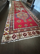 Load image into Gallery viewer, Vintage Turkish Red, Wine and Ivory Rug Runner
