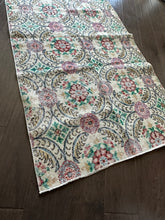 Load image into Gallery viewer, Vintage Turkish Green and Lavender Runner Rug
