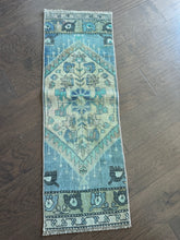 Load image into Gallery viewer, Vintage Turkish Blue and Ivory Ruggie Rug
