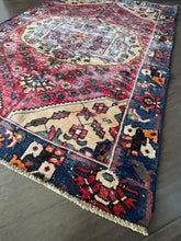 Load image into Gallery viewer, Vintage Turkish Red and Blue Accent Rug
