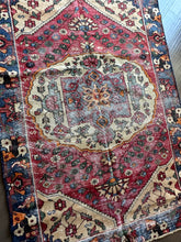 Load image into Gallery viewer, Vintage Turkish Red and Blue Accent Rug
