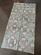 Load image into Gallery viewer, Vintage Turkish Green and Lavender Runner Rug

