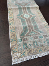 Load image into Gallery viewer, Vintage Turkish Ruggie Neutral and Green Rug

