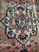 Load image into Gallery viewer, Vintage Turkish salmon and blue runner Rug

