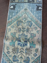 Load image into Gallery viewer, Vintage Turkish Blue and Ivory Ruggie Rug
