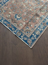 Load and play video in Gallery viewer, Vintage Turkish Taupe and Blue Runner Accent Rug
