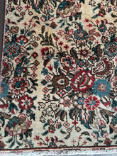 Load image into Gallery viewer, Vintage Turkish Red and Blue Bouquets Runner Rug
