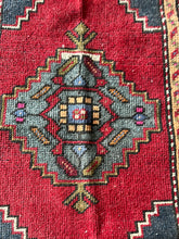 Load image into Gallery viewer, Vintage Turkish Gray and Red Ruggie Rug
