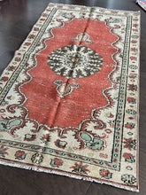 Load image into Gallery viewer, Vintage Turkish Rust and Sage Accent Rug
